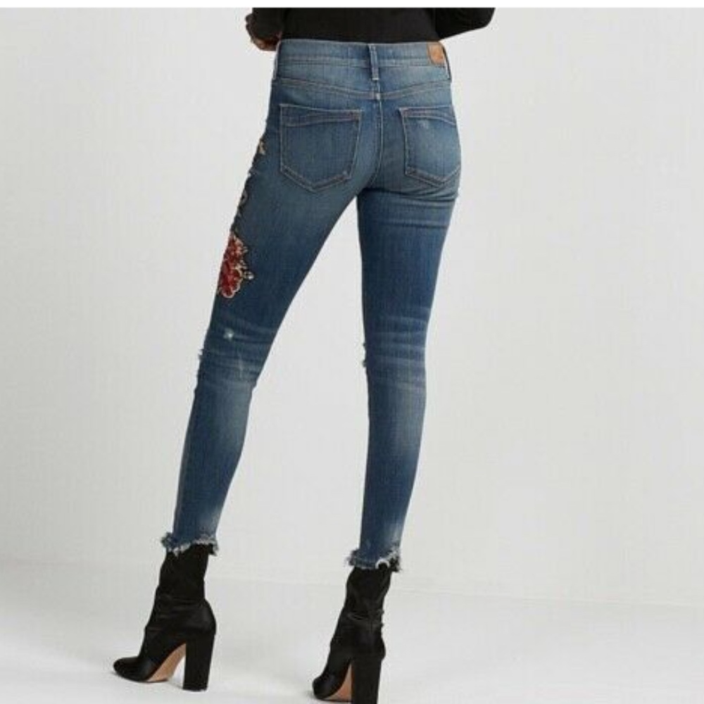 EXPRESS SEQUIN EMBROIDERED STRETCH LEGGINGS OR - Picture 3 of 6
